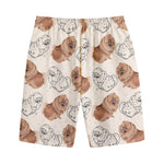 Cute Pomeranian Pattern Print Cotton Shorts