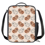 Cute Pomeranian Pattern Print Crossbody Lunch Bag