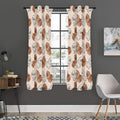 Cute Pomeranian Pattern Print Grommet Curtain Panels