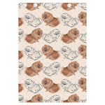 Cute Pomeranian Pattern Print Curtain
