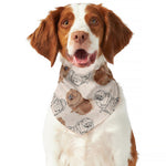 Cute Pomeranian Pattern Print Dog Bandana