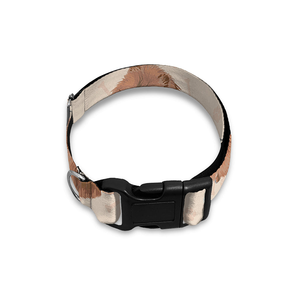 Cute Pomeranian Pattern Print Dog Collar