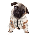 Cute Pomeranian Pattern Print Dog Zip Up Hoodie