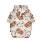 Cute Pomeranian Pattern Print Dog Zip Up Hoodie