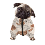 Cute Pomeranian Pattern Print Dog Zip Up Jacket