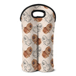 Cute Pomeranian Pattern Print Double Neoprene Wine Tote
