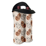 Cute Pomeranian Pattern Print Double Neoprene Wine Tote