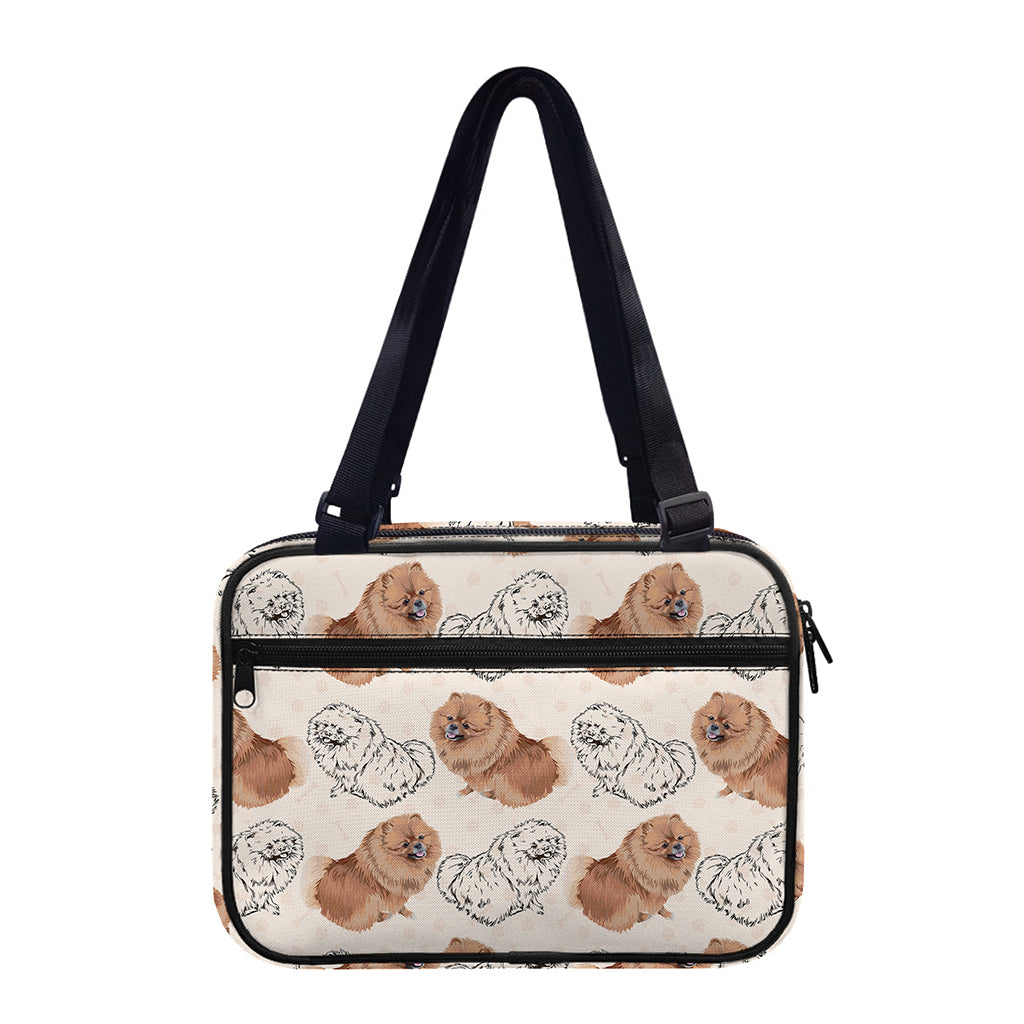 Cute Pomeranian Pattern Print Double Strap Bible Bag