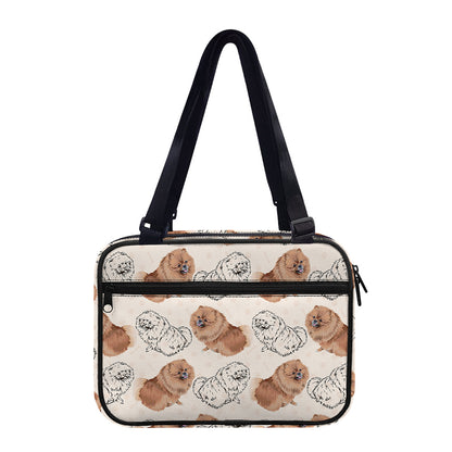 Cute Pomeranian Pattern Print Double Strap Bible Bag