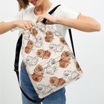 Cute Pomeranian Pattern Print Drawstring Backpack