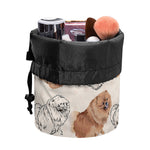 Cute Pomeranian Pattern Print Drawstring Makeup Bag