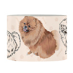 Cute Pomeranian Pattern Print Drum Lamp Shade