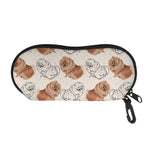 Cute Pomeranian Pattern Print Glasses Case