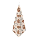 Cute Pomeranian Pattern Print Hand Towel