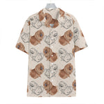 Cute Pomeranian Pattern Print Hawaiian Shirt