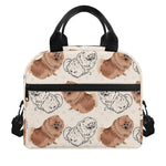 Cute Pomeranian Pattern Print Insulated Lunch Bag