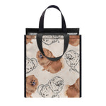 Cute Pomeranian Pattern Print Insulated Lunch Tote