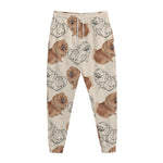 Cute Pomeranian Pattern Print Jogger Pants
