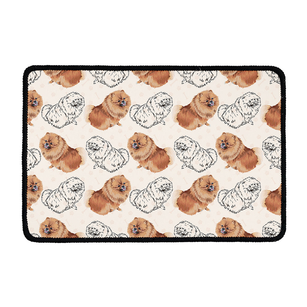Cute Pomeranian Pattern Print Kitchen Mat
