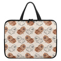 Cute Pomeranian Pattern Print Laptop Sleeve With Handle