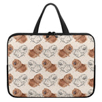 Cute Pomeranian Pattern Print Laptop Sleeve With Handle