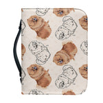 Cute Pomeranian Pattern Print Leather Bible Cover