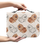 Cute Pomeranian Pattern Print Leather Bible Cover