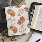 Cute Pomeranian Pattern Print Leather Bible Cover