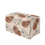 Cute Pomeranian Pattern Print Leather Tissue Box Cover