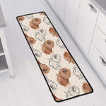 Cute Pomeranian Pattern Print Long Kitchen Mat