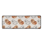 Cute Pomeranian Pattern Print Long Kitchen Mat