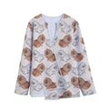 Cute Pomeranian Pattern Print Long Sleeve Short Coat