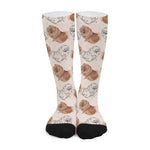 Cute Pomeranian Pattern Print Long Socks