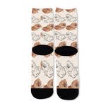 Cute Pomeranian Pattern Print Long Socks