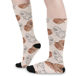 Cute Pomeranian Pattern Print Long Socks
