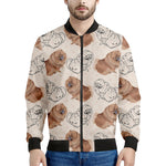 Cute Pomeranian Pattern Print Men's Bomber Jacket