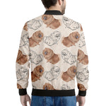 Cute Pomeranian Pattern Print Men's Bomber Jacket