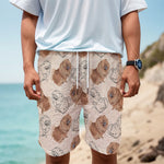 Cute Pomeranian Pattern Print Men's Cargo Shorts