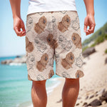 Cute Pomeranian Pattern Print Men's Cargo Shorts