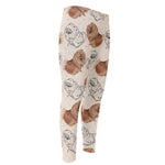 Cute Pomeranian Pattern Print Men's Compression Pants
