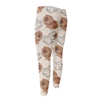 Cute Pomeranian Pattern Print Men's Compression Pants