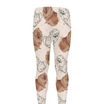 Cute Pomeranian Pattern Print Men's leggings