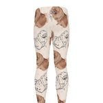Cute Pomeranian Pattern Print Men's leggings