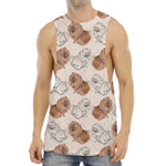 Cute Pomeranian Pattern Print Men's Muscle Tank Top