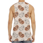 Cute Pomeranian Pattern Print Men's Muscle Tank Top