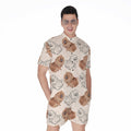 Cute Pomeranian Pattern Print Men's Romper