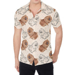 Cute Pomeranian Pattern Print Men's Shirt