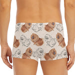 Cute Pomeranian Pattern Print Men's Short Boxer Briefs