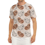 Cute Pomeranian Pattern Print Men's Short Sleeve Rash Guard