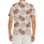 Cute Pomeranian Pattern Print Men's Short Sleeve Rash Guard